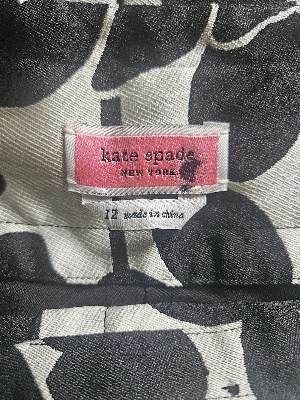 Kate Spade Monstera Grove Jacquard Midi Skirt Black Cream Sz 12
